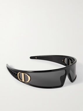 New Dior VeryDior M1U 10A0 Black Shield Sunglasses with Gold Accent Authentic